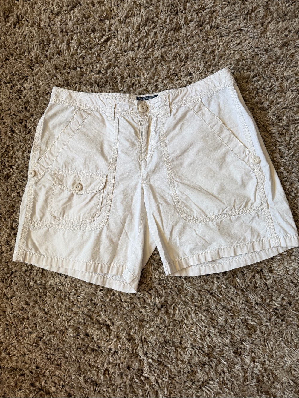 Polo Jeans Co Ralph Lauren Khaki Cargo Shorts Womens 8 Cotton Drawstring